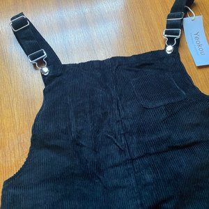 Women's Corduroy Overalls - Black - Sz XL